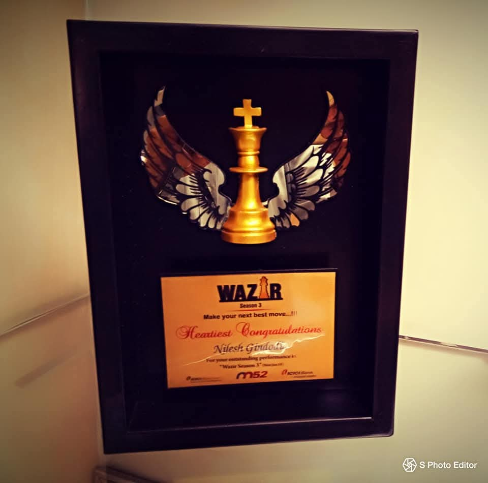 ICICI Bank Wazir Season 3 Award Plaque